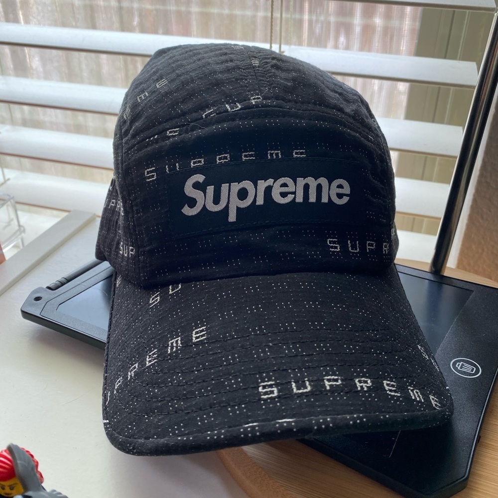 Supreme Stitch Jacquard Camp Cap Black SS22